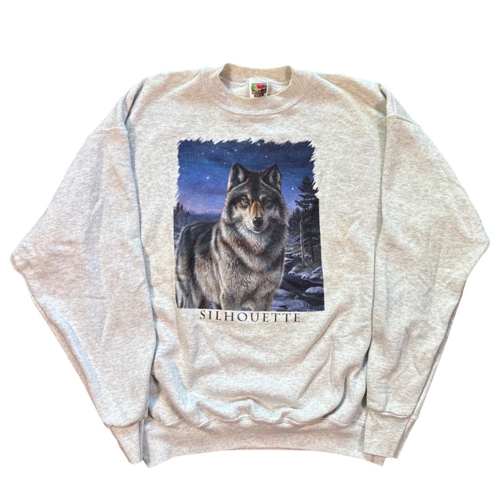 Vintage Wolf Silhouette Crewneck Size XL